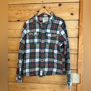 Abercrombie & Fitch Men Large Thick Cotton Green Blue Red Quality Vintage Tartan